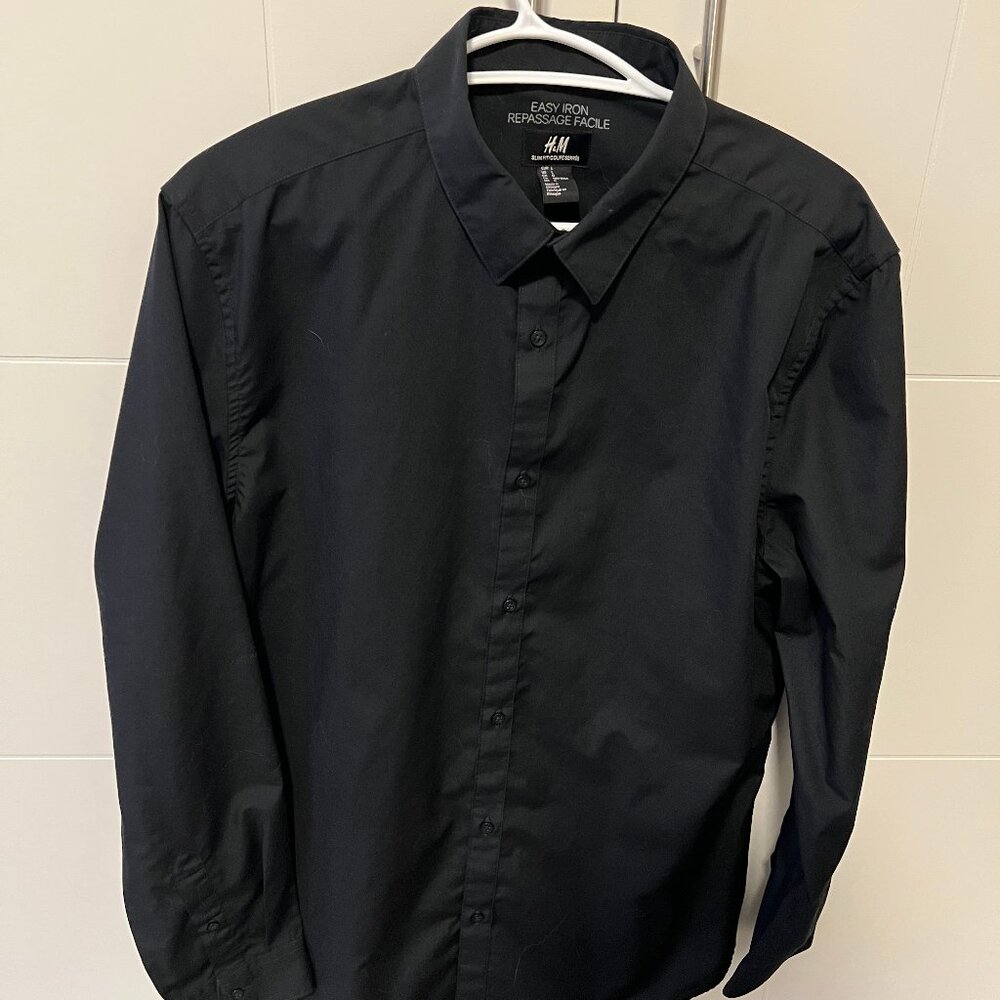 H&M Shirt  - Black  -  Size:L - Slim fit
